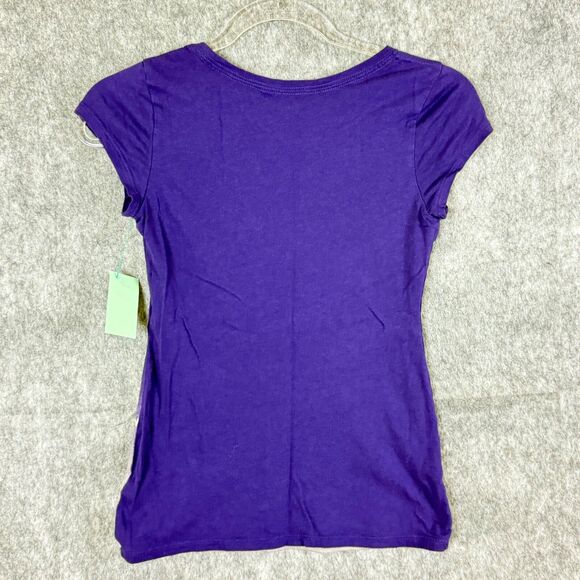 Vtg Express Graphic Sequin Bird Top Purpl Y2K Ombre Shirt Flying ❤️ Formation XS - Picture 3 of 9